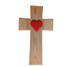 Křížek s červeným srdcem  28cm