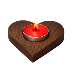 Svícen - srdíčko 10 x 1,3cm