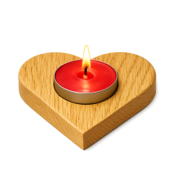 Svícen - srdíčko 10 x 1,3cm