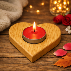 Svícen - srdíčko 10 x 1,3cm