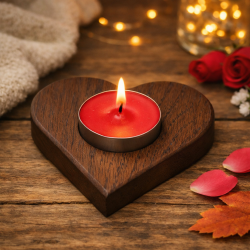 Svícen - srdíčko 10 x 1,3cm